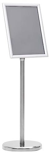 vidaXL Support d'affiche A4 sur Pied Présentoir Publicitaire Hall d'Entrée Bureau Vitrine Hauteur Réglable Argenté Alliage d'Aluminium