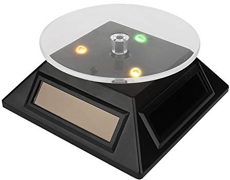 Schmuckständer Schmuckhalter, Schmuck Präsentationsständer, Solar-Visualizer, Brillen- Und Schmuck Ausstellungsstand, Solarenergie-LED-drehende Uhr, Telefon Display, Make-up-Halter-Regal 360 Grad