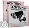 DADAPANGHU Zona Videovigilada, 2p Cartel Videovigilancia, Señal Zona Videovigilada, Cartel Alarma, Aluminio 0.85 mm 15 x 15 cm