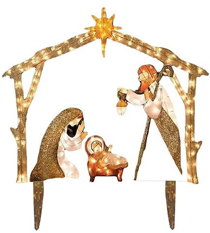 Morain Krippe Kinderkrippe Statue Weihnachtskrippe Figuren Miniaturen Ornament Kirche Heimdekoration Heilige Familie Statue Katholisch Für Den Außenbereich