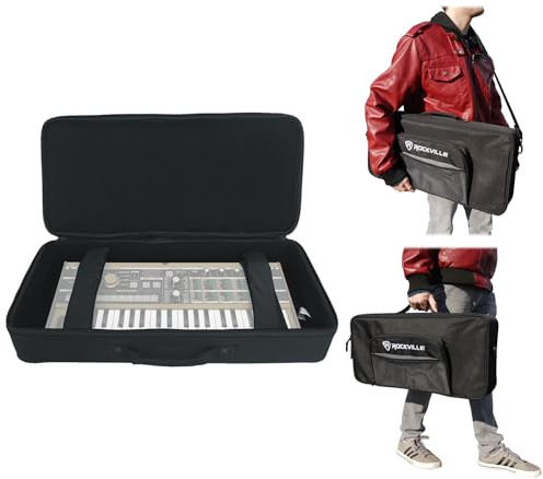 Rockville KBFX2411-37 Key Padded Keyboard, Midi Controller/Multi FX Pedal Bag, 24 x 11 x 5 Main Compartment, Durable Protection, Adjustable Straps, Multiple