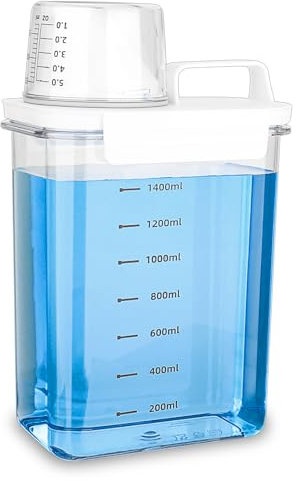 DMJJSD Dispensador De Detergente Con Vaso Medidor, 1800ml Dispensador Detergente En Polvo Almacenamiento Reutilizable Botellas Vacías En Polvo Caja Almacenamiento Dispensador Lavado, Caja Detergent
