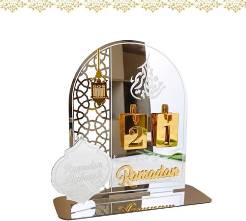 Ramadan Kalender,2024 Eid Mubarak Kalender Dekoration, Ramadan Adventskalender Acryl Countdown Tage 31 Tage,DIY Ramadan Dekoration für Ramadan Partys,Ramadan Geschenke für Kinder,Basteln Dekorationen