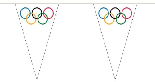 Flagtex Banderines olímpicos triangulares (20 m de longitud) 52 banderas