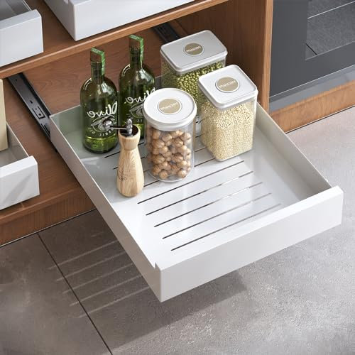 Kitstorack Organizador De Gabinete Extraíble, Estante Extraíble, Cajones Deslizantes Para Armarios De Cocina, Sin Necesidad De Taladrar Ni Clavar, 43 Profundidad X 35 Anchura X 8 Altura cm