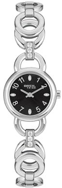 Breil, Collezione Alya, Orologio Donna in Acciaio, Bracciale a Maglie Tonde Intrecciate, Quadrante Rotondo Minimal, Impreziosito da Cristalli, Cassa 26mm, Chiusura a Gioiello