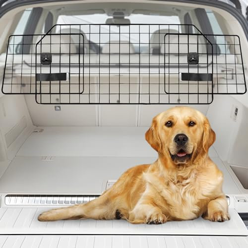 MBR&MBS Dog Barrier for SUV, Cars, Vehicles, & Trucks, Universal-Fit Pet Divider Gate Large Dog Barrier for Car,Heavy-Duty Wire Mesh Barrier, Dog Car Barrier