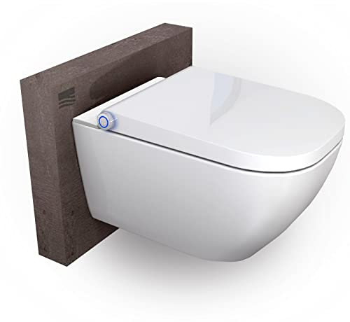 BERNSTEIN Dusch-WC Basic 1104 mit 5 Jahre Garantieerweiterung in Weiß – Maximale Hygiene mit Gesäß- und Ladydusche, Bidet-Funktion, multifunktionales Wand-Hänge-WC
