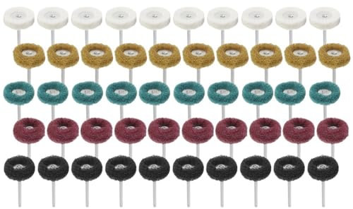 Cepillo de estropajo, cepillo abrasivo de nailon, cabezal de lijado de fibra, herramientas de rueda de pulido, 100 Uds./50 Uds. (Color : 50pcs)