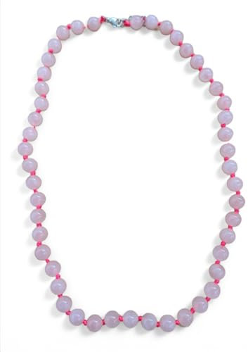Bonheur de Lune : Colliers en pierres naturelles perles de 8 mm lithotherapie et bien-être (Quartz Rose)