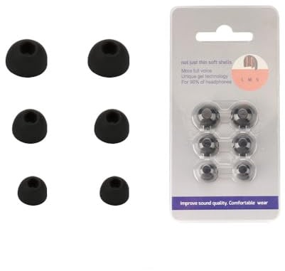 3 Pairs Eartips Earbuds Tips for CMF Buds Pro 2, Soft Silicone Ear Tips Cover Replacement Earcap Sleeve S/M/L for CMF by Nothing Buds Pro 2 In Ear Earphone (Black)