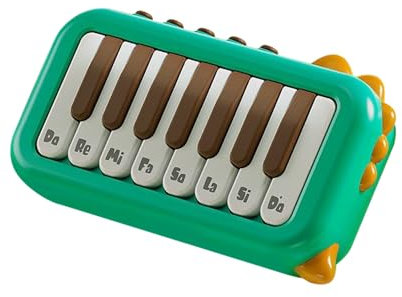 Elektronisches Klavier mit 15 Tasten, Robustes Mini-Keyboard, Tragbare Tasteninstrumente für Camping Im Freien (GREEN)