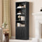 YITAHOME Librería, Estanterías Independientes con Armario, Estantes Industriales, Estante de Almacenamiento, Estante de Madera, Gabinete Alto para Sala de Estar Cocina Oficina en Casa, Negro