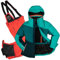Killtec Damen Skianzug Größe 42 - aus Skijacke türkis grün petrol grün und Skihose neon orange - mit 10000mm Wassersäule - wasserdicht, atmungsaktiv