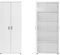 Mehrzweckschrank 75 cm breit mit 2 Türen & 4 Einlegeböden, Vielseitiger Haushaltsschrank für Vorräte, Putzmittel, Akten, Universalschrank für Haushalt, Flur, Büro, Keller, 75x35x184 cm (BxTxH), Weiß