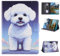 Vaitasy Custodia per Samsung Galaxy Tab A9 Plus 2023 11 Pollici (SM-X210/X215), Ultra-sottlie Protettivo Custodia con Flip Book Cover Galaxy Tab A9 Plus - Cane bianco