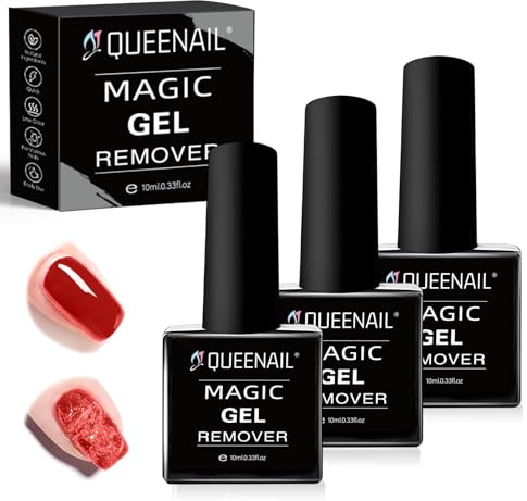 3 Pcs Gel Nail Polish Remover, Gel Polish Remover in 3-5 Minutes, Easy Quick Remove GelNail, Easily Remove, Gelnail Polish Remover Kit