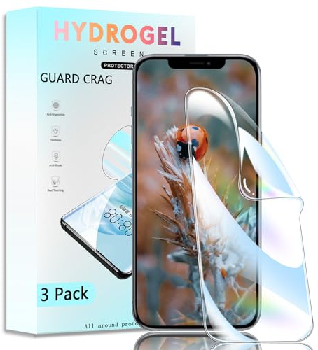 GUARD CRAG 3 Pack Screen Protector for iPhone 12 Pro Max,Hydrogel Film Transparent Soft TPU[HD Clear][High Sensitivity][Bubbles No Dust]