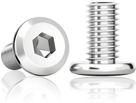 50 viti a testa piatta M4x10 mm, acciaio inox esagono incassato | M4x10 mm acciaio inox A2 V2A con esagono incassato e filettatura completa per mobili, dispositivi, officina e DIY
