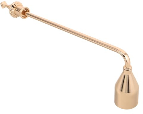 ULDIGI Kerzenlöscher aus Metall mit Langem Griff 22,5cm Stilvoller Dochtflammenlöscher für Kerzen und Teelichter Brandschutz Zubehör für Zuhause Partys und Büro (Gold)