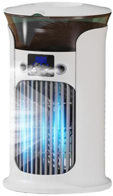 Mini condizionatore d'aria portatile, rinfrescatore d'aria evaporativo USB, 3 velocità, senza tubo di scarico, silenzioso, ideale per casa, ufficio o camera da letto, serbatoio dell'acqua da 880 ml