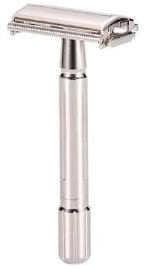 SHAVE FACTORY butterfly Sicherheitsrasierer in Plastikgehäuse mit Derby Ersatz-Rasierklingen, 100 g