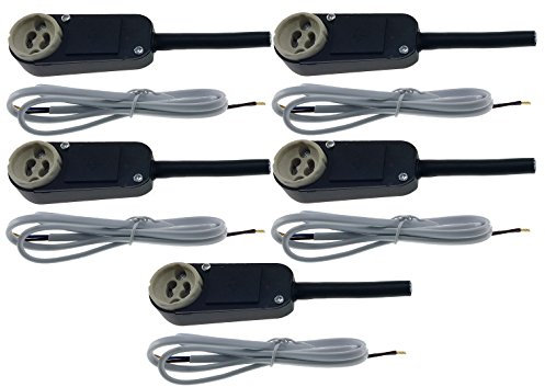 Trango 5er Pack Sicherheits - GU10 Anschlusskasten inkl. 100cm 2x0,75mm² weißes PVC Kabel für LED oder Halogen Einbaustrahler Einbauleuchten Strahler Fassung Sockel