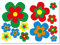 Aufkleber-Set retro Blumen I Blümchen bunt I Flower-Power Sticker für Küche Bad Kinder-Zimmer Wohnmobil Roller PKW I wetterfest I kfz525