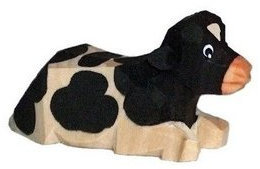 Lotte Sievers-Hahn Krippenfigur Kalb liegend schwarz-weiß Baumwollbeutel