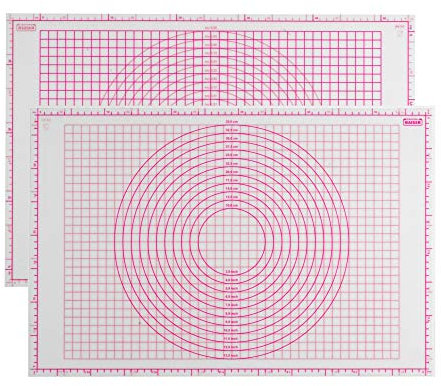 Original Kaiser Inspiration Fondant Backmatte 60 x 40 cm, Silikon, antihaftbeschichtet, Ausrollmatte mit Skalierung/ Hilfslinien, beidseitig verwendbare Teigmatte, Anti-Rutsch-Effek