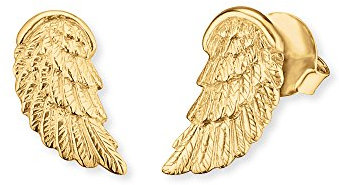 Engelsrufer Engelsflügel Ohrstecker für Damen 925er-Sterlingsilber vergoldet 17,5 mm
