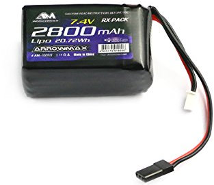 Arrowmax AM Lipo 2800mAh 2S TX/RX 7.4V Hump Pack