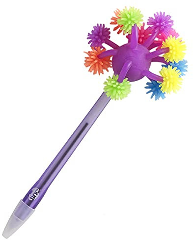 Tinc Mfuzpnpu lumineux Silicone-topped Stylo à bille avec couvercle – Violet/Bleu