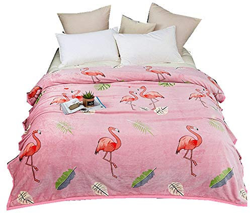 Kuscheldecke XL XXL Flauschige Wohndecke - Flamingo Stil Decke Warme Weiche Microfaser Fleecedecke Kinder/Erwachsener Kuscheldecke Tagesdecke Sofa Decke (Flamingo rosa, 150 x 200 cm)