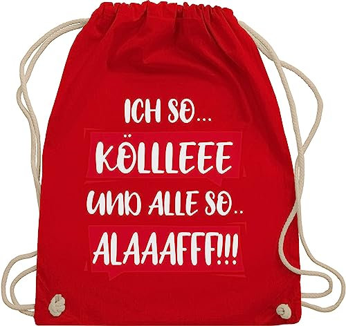 Turnbeutel Rucksack - Karneval & Fasching - Taschen - Ich so Kölle und alle so Alaaf I Kölle Alaaf rot weiß I rut un wiess - Unisize - Rot - karnevalsbeutel faschings köln beutel karnevalstasche
