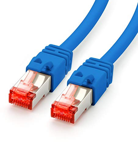 CAT.7 Ethernet Patchkabel (RJ45) | 15m | blau | LAN-Kabel | Netzwerkkabel | S/FTP | bis zu 10 Gbit/s