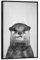 artboxONE Poster mit schwarzem Rahmen 60x40 cm Für Kinder Otter - Black & White - Bild Animal Animals Baby