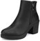 DREAM PAIRS Stivali da Donna Stivaletti alla Caviglia con Tacco Grosso,Size 38.5,Nero Lucido,Z0EY-2