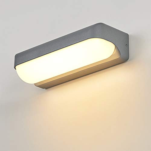 Dr.lazy 12W LED Außenleuchte Wandlampe außenlampe wandleuchte Aluminium/Acryl IP65 Wasserdicht Terasse/Garden/Korridor/1000LM 26CM für Innen und Außen …