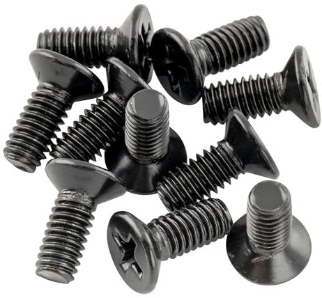 Musiclily Pro M4 Metric Größe Edelstahl 4mm Senkschrauben für Strat Tremolo Block oder LP Style Pickguard Bracket, Schwarz (10er Set)