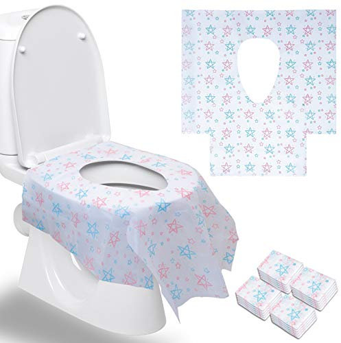 Siège de Toilettes Jetables Antidérapant Antibactérien Protège-Lunette de WC Papier Imperméable Pour Voyages Hôpitaux Hôtels Adultes Enceinte 20 Pièces