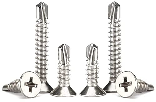 ANSIEDIO Vis Autoforeuse - Vis à Tôle Auto-Perceuses à Tête Phillips Plate Vis Inox M3.9×16mm,50 pcs