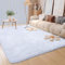 GISIONLARI Tapis Salon Grand Tapis pour Chambre Shaggy Tapis Moelleux Lavable Tapis de Sol Doux pour la Décoration Intérieure (Blanc, 120 x 170 cm)