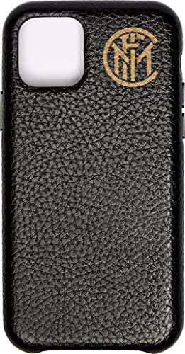 Hi Tech Artisans Cover Iphone 11 Pro Faux Leather Black and Gold, Inter Cover Premium Line, Official 2021 Inter FC Cover, Made in Italy, Handmade Iphone Case, Quality Artisan Product