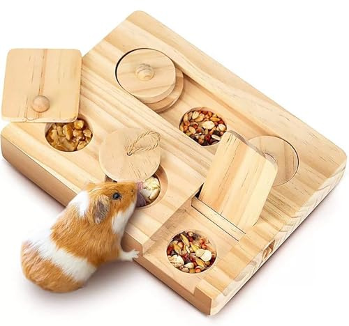 Plataforma de Juegos para Hámster, Escalera de Madera para Hámster, Accesorios para Jaulas de Hámster, Alimentador de Ejercicio Físico de Madera Natural Juguete Masticable para Hámster