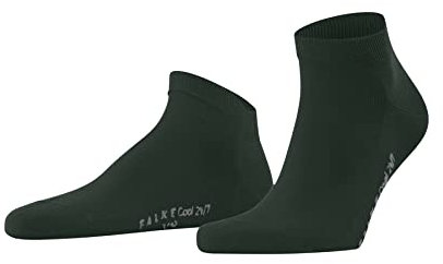 FALKE Cool 24/7 M Sn algodón lisos 1 par, Calcetines cortos Hombre, Verde Hunter Green 7441, 43-44