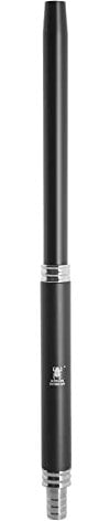 KAYA Shisha Mundstück MANOR MONO für Wasserpfeifen, eloxiertes Aluminium Schwarz mit Chrom Applikation, 2-teilig, Gesamtlänge 32,5cm, Griffstück 12cm, mit Logo