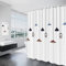 DUFU Shower Curtain Waterproof Bathroom Curtain, 180 x 200 cm Washable Bath Curtains,Weighted Hem Quick-Drying Shower Curtains with 12 Hooks for Wet Room - Pendant Lamp Pattern