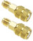 VGOL 2 Stück R410A gerade Schwenkadapter 1/4 Zoll männlich SAE auf 5/16 Zoll weiblich SAE Messing Mini Split Adapter Schnellkupplungen für Split System Klimaanlagen