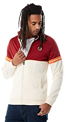 Sergio Tacchini Mens Buttercream/Merlot 80s Orion Track Top L